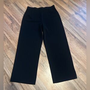 Plein Air Black Wide-Leg Slacks Pants